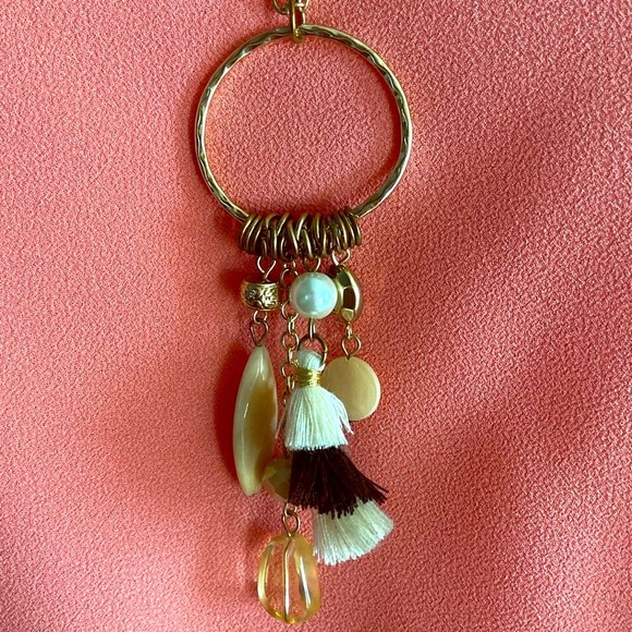 C Est.1946 Gold Boho Long Pendant Necklace with Charms - Picture 3 of 5